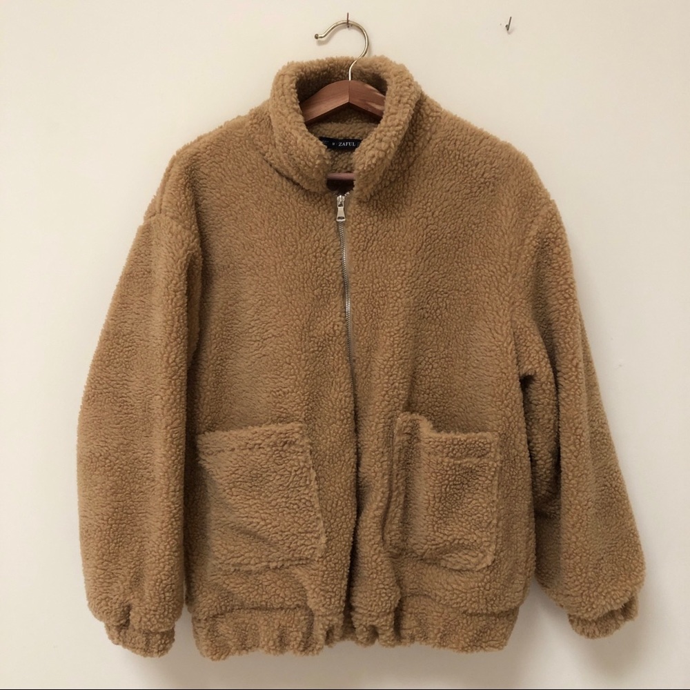 Zaful Sand Faux-Sherpa Jacket